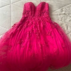 prom dress !! hot/darker pink color size 4